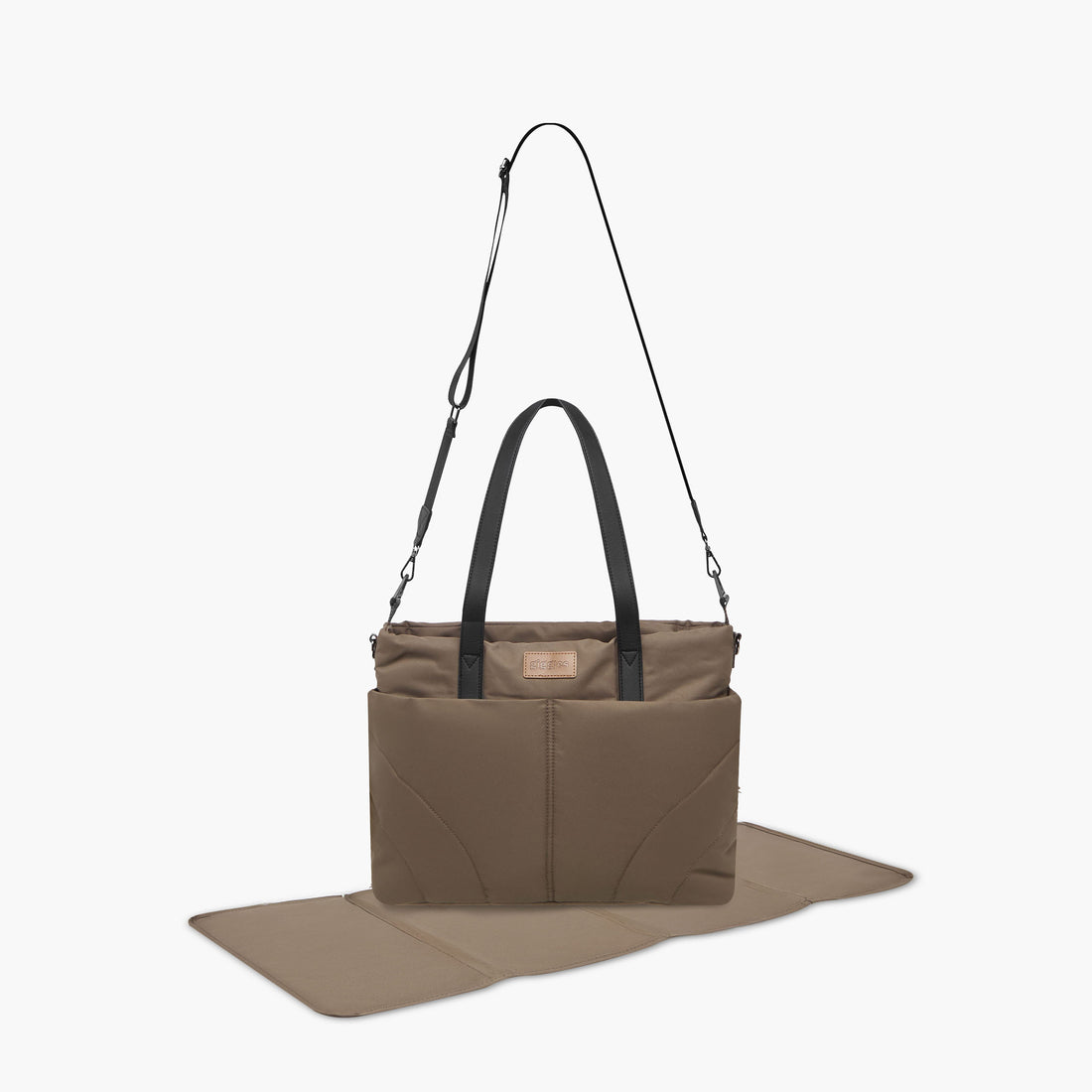 Giggles Archie Diaper Bag with Changing Mat, Small - Brown