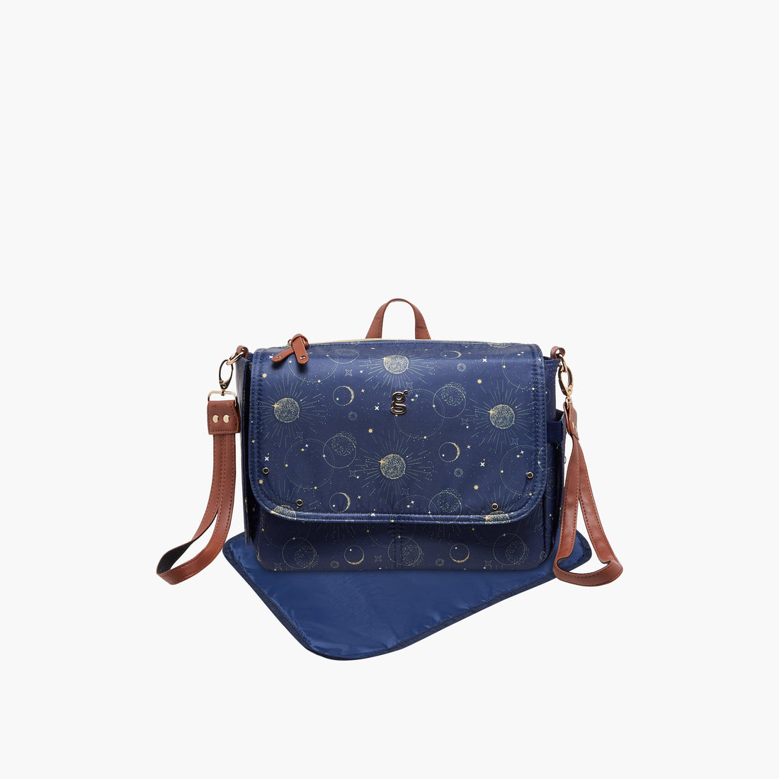 Juniors Space Print Diaper Bag with Changing Mat - Blue
