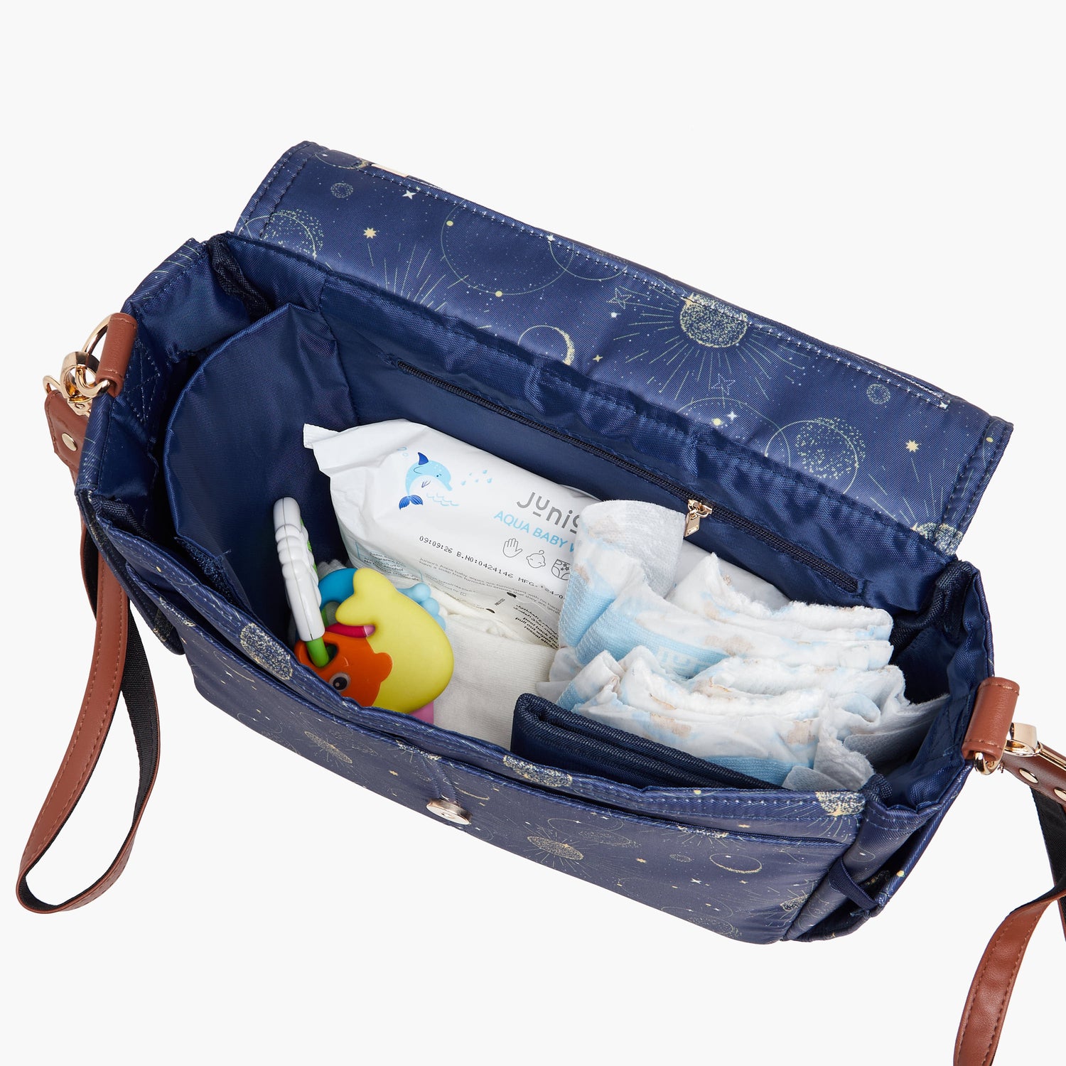 Juniors Space Print Diaper Bag with Changing Mat