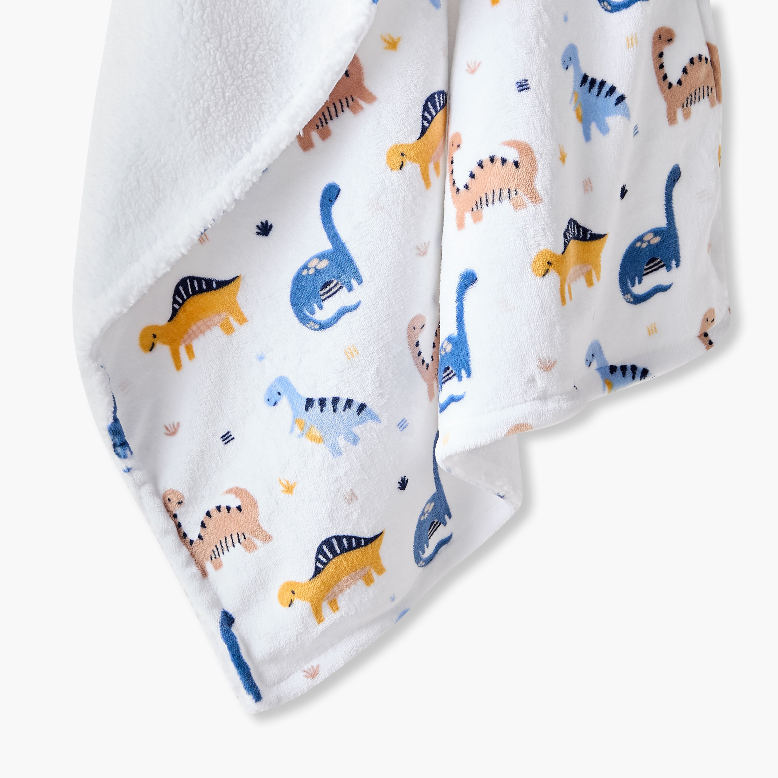 Juniors Raschel Blanket and Security Blanket with Dinosaur Print, 75x100 cm
