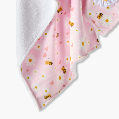 Juniors Raschel and Security Blanket with Floral Applique, 75x100 cm