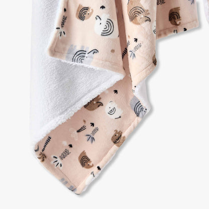 Juniors Raschel Blanket and Security Blanket with Elephant Print, 75x100 cm