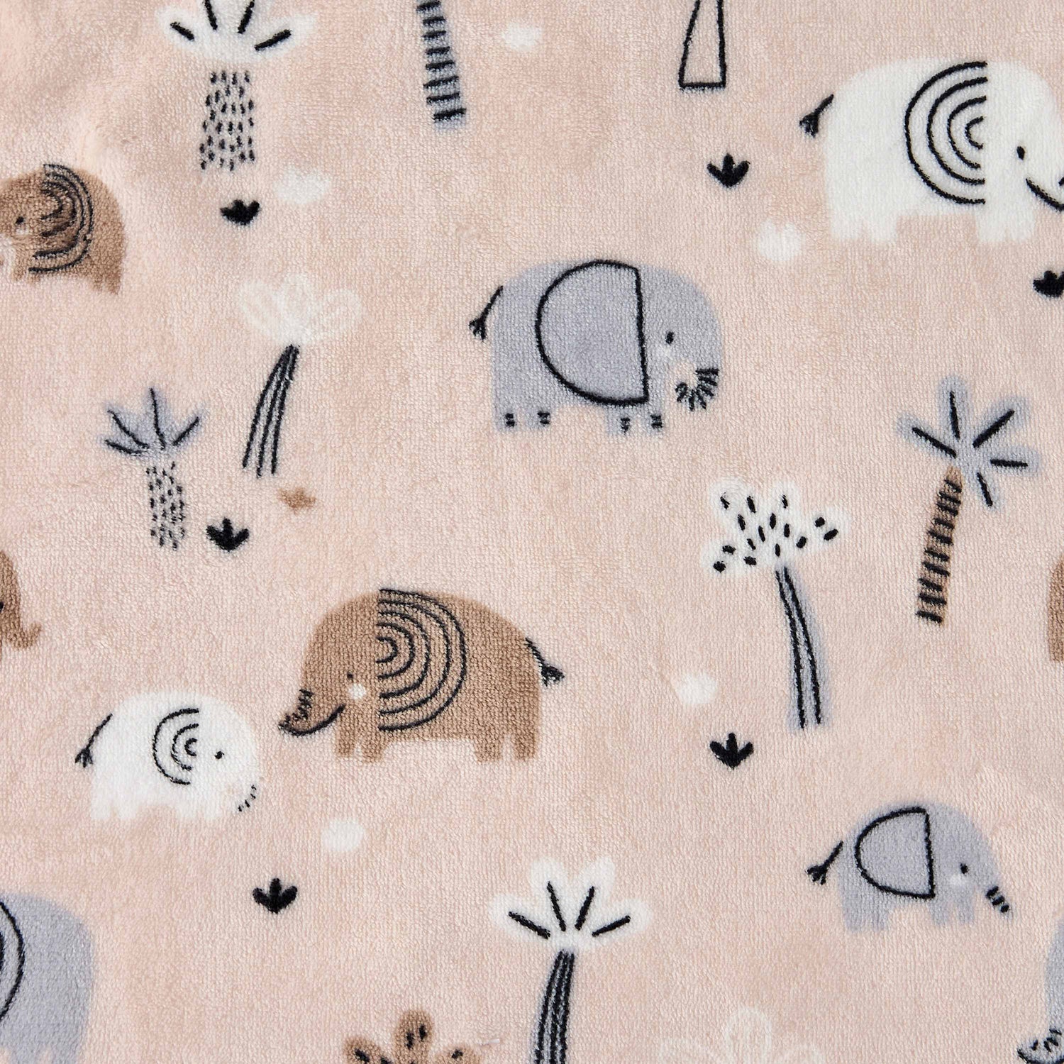 Juniors Raschel Blanket and Security Blanket with Elephant Print, 75x100 cm