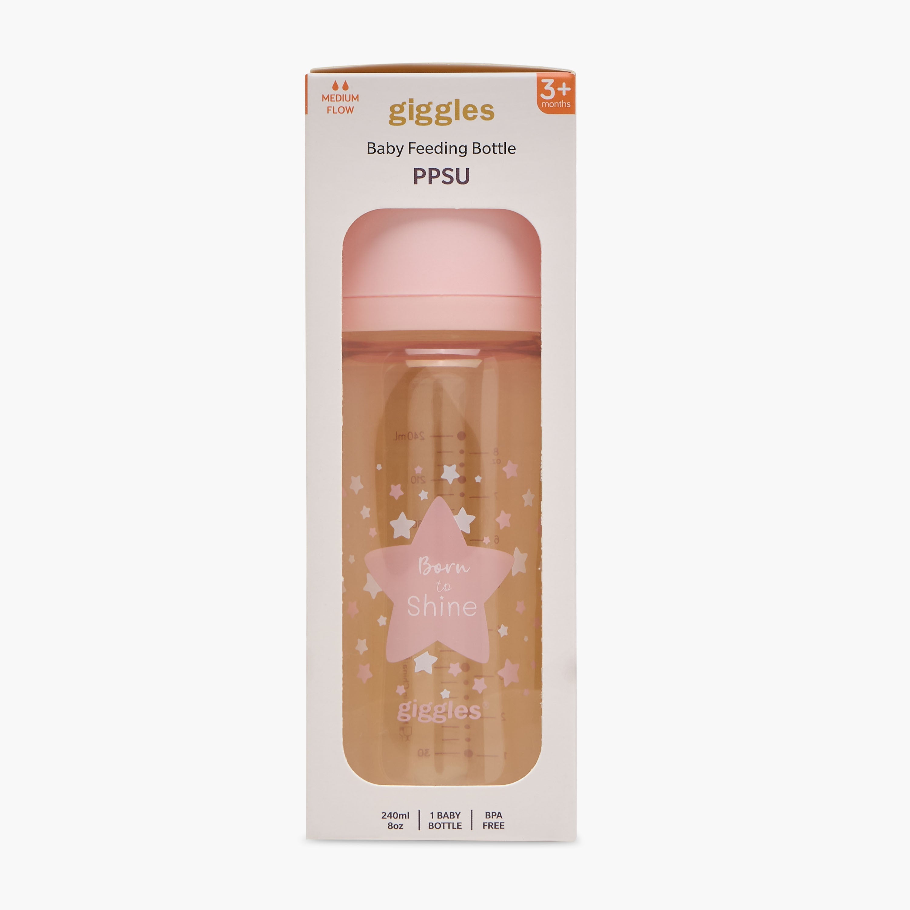 Giggles Feeding Bottle with Anti-Colic Valve, 240 ml