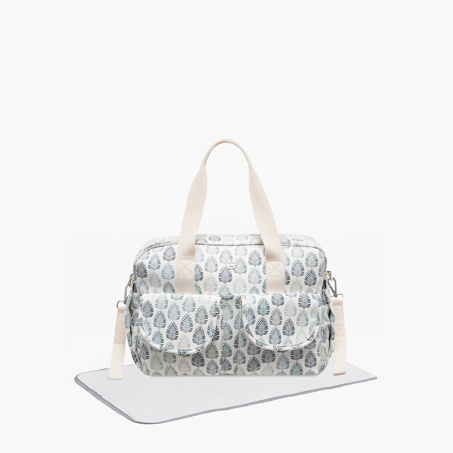 Giggles Printed Diaper Bag with Zip Closure - Grey