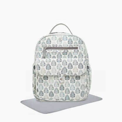 Giggles Ikkat Print Diaper Backpack with Changing Mat - Grey