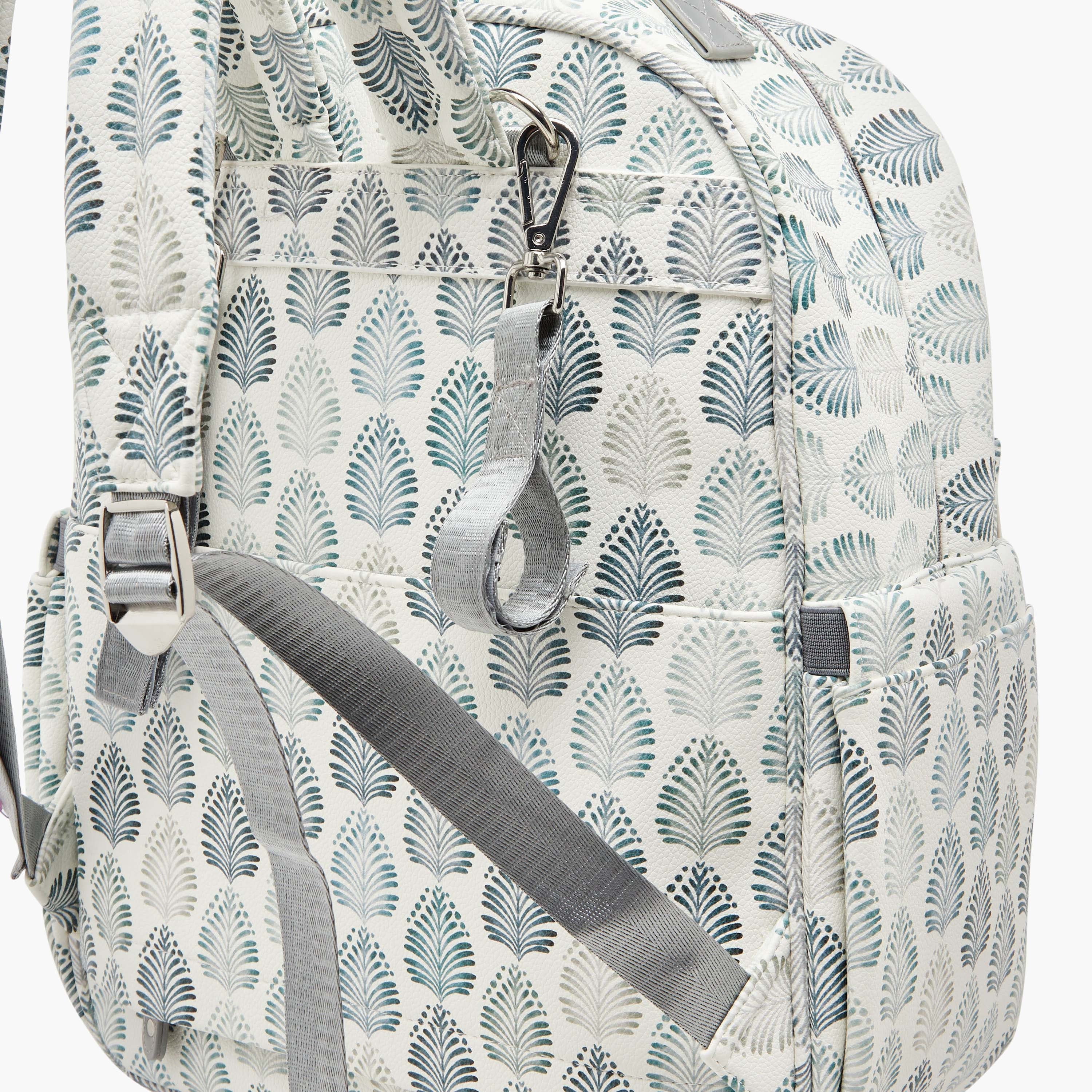 Giggles Ikkat Print Diaper Backpack with Changing Mat