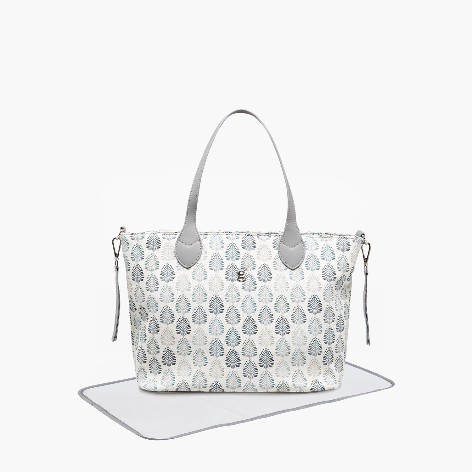 Giggles Printed Diaper Bag with Zip Closure - Grey
