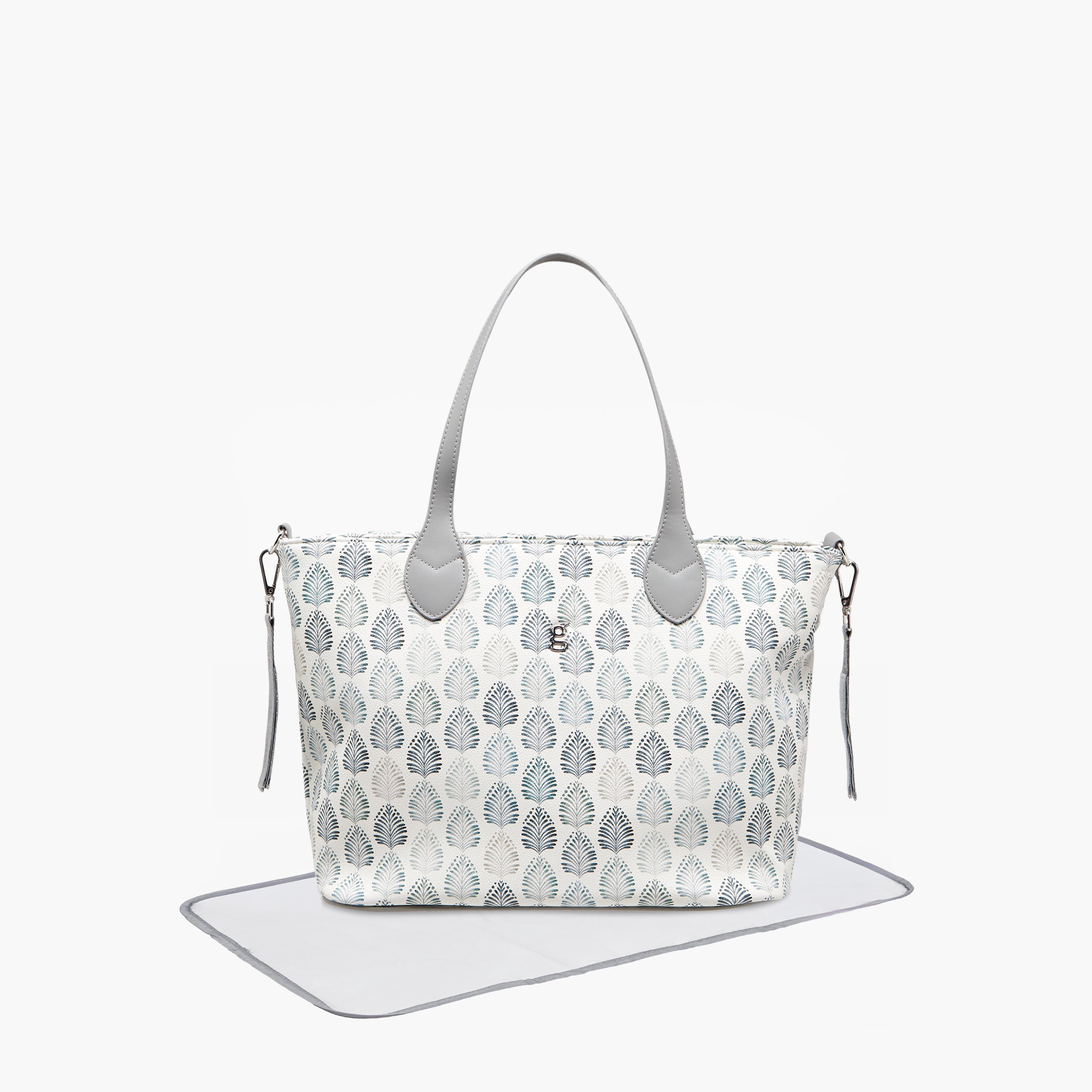 Giggles Printed Diaper Bag with Zip Closure - Grey