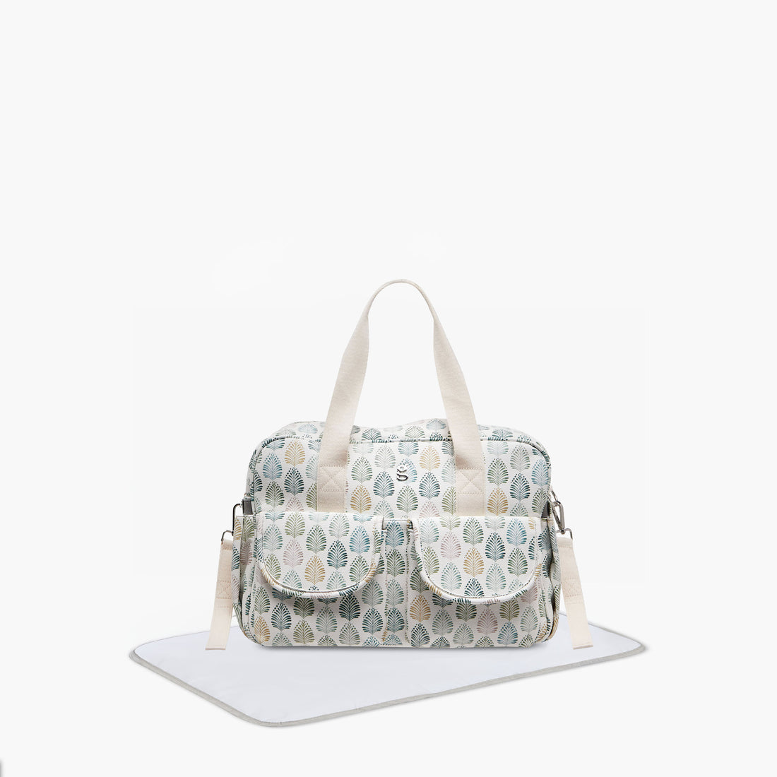Giggles Printed Diaper Bag with Zip Closure - Green