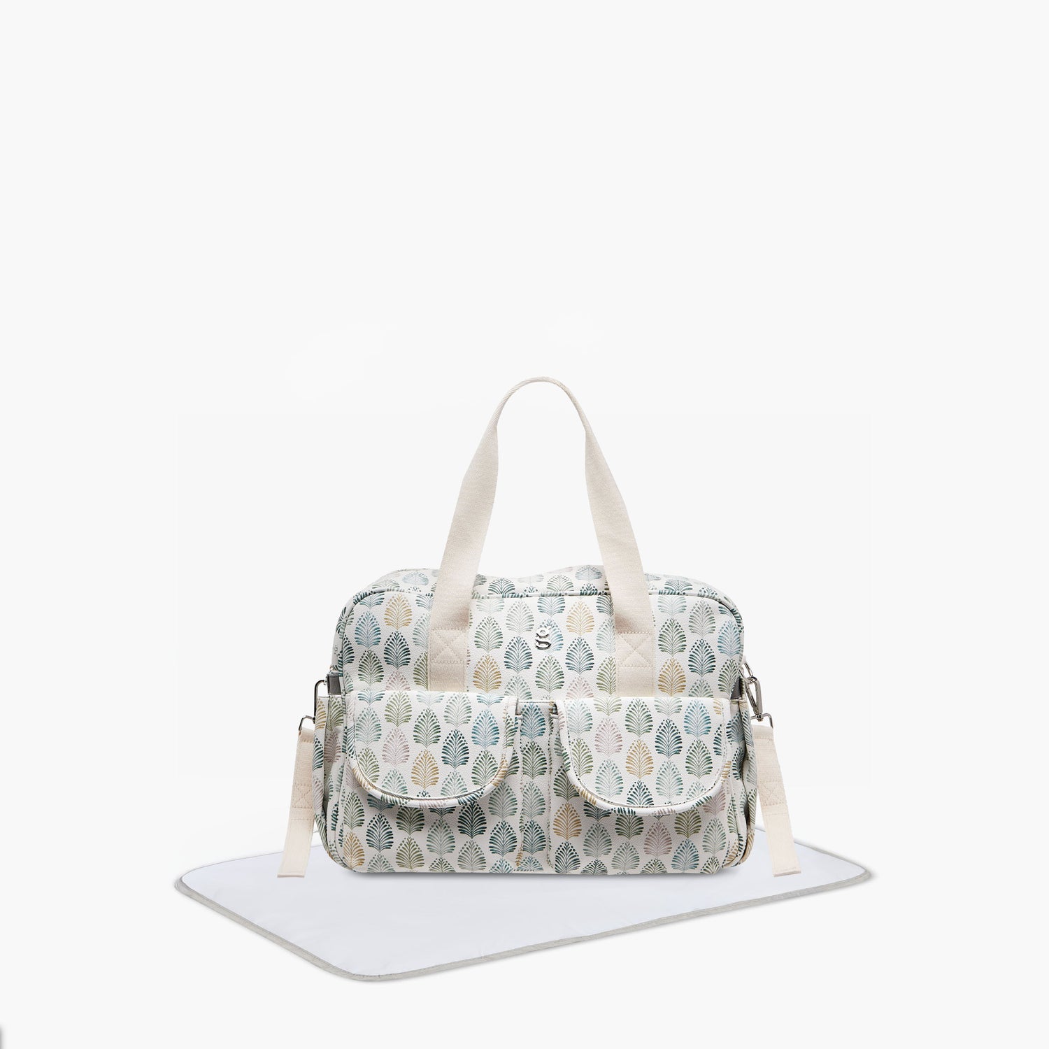 Giggles Printed Diaper Bag with Zip Closure - Green