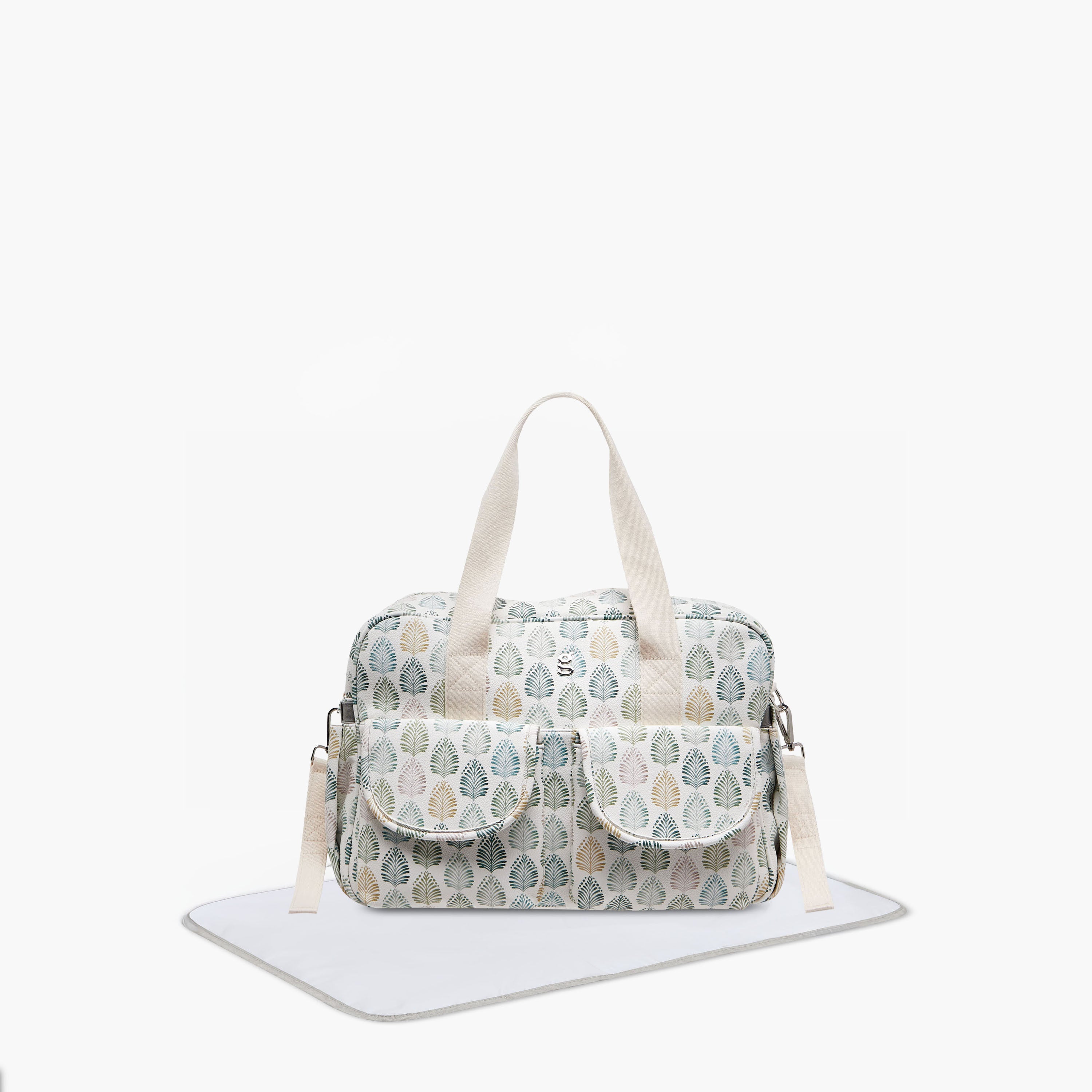 Giggles Printed Diaper Bag with Zip Closure - Green
