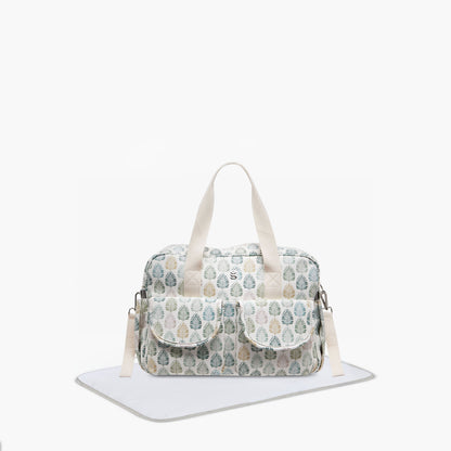 Giggles Printed Diaper Bag with Zip Closure - Green