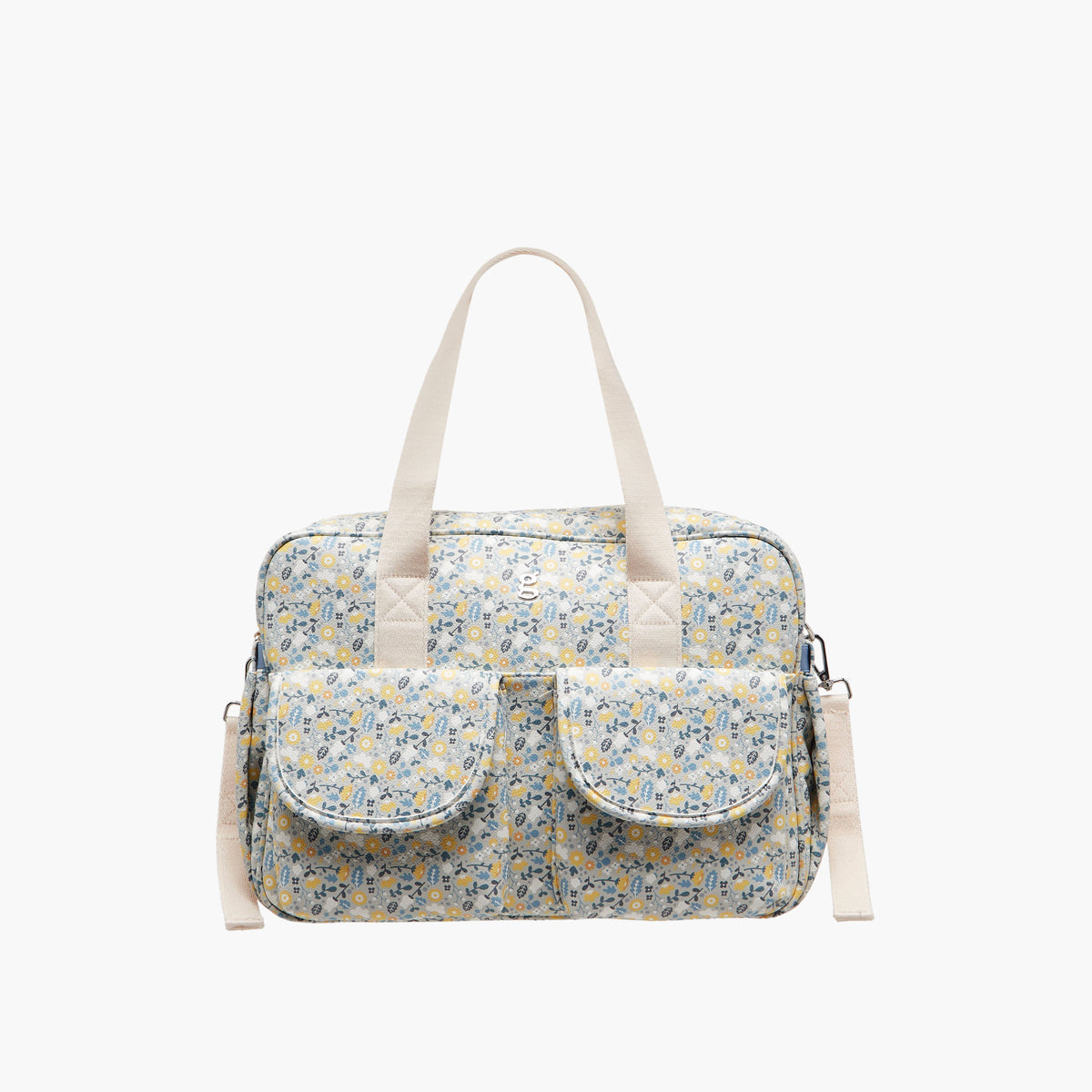 Giggles Floral Print Diaper Bag with Changing Mat