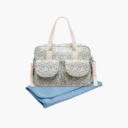 Giggles Floral Print Diaper Bag with Changing Mat