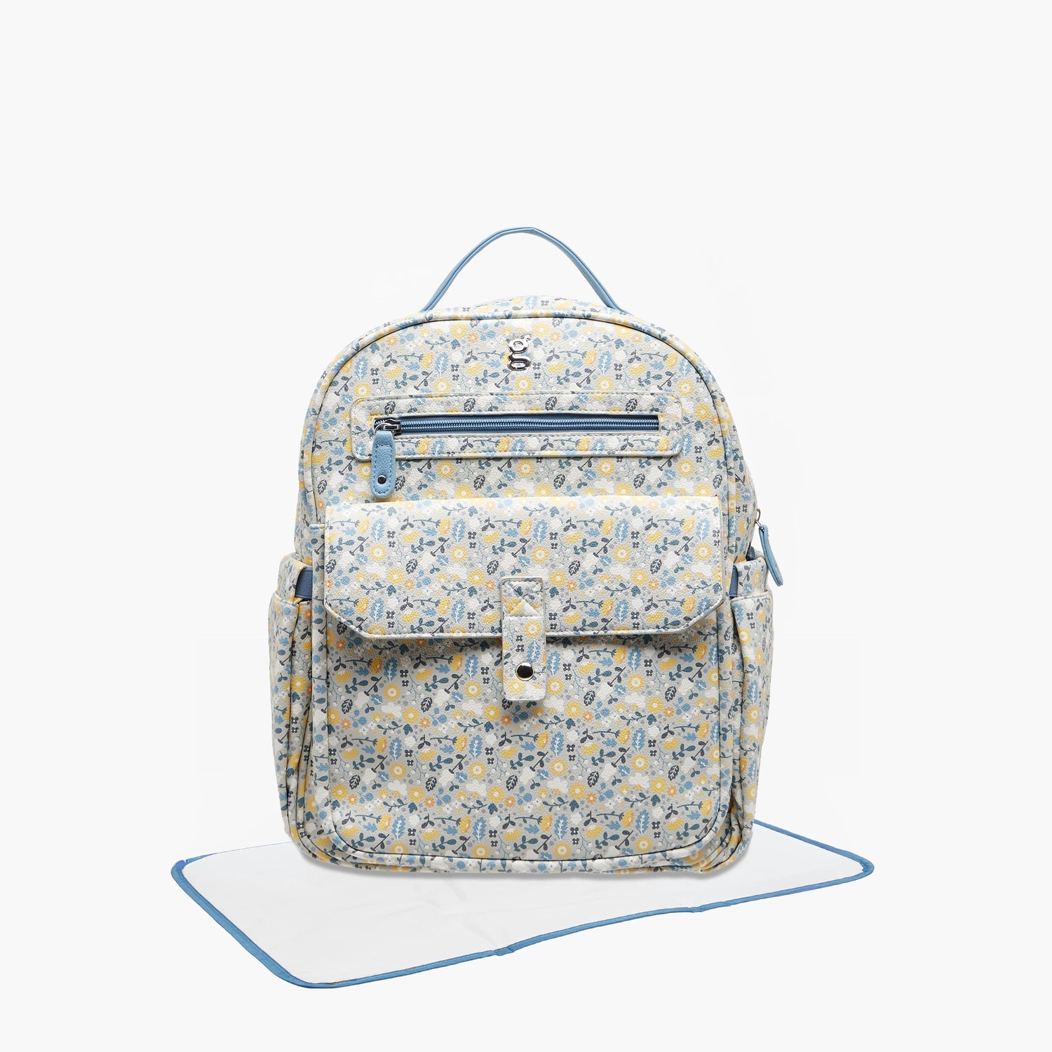 Giggles Printed Diaper Backpack with Adjustable Straps - Blue