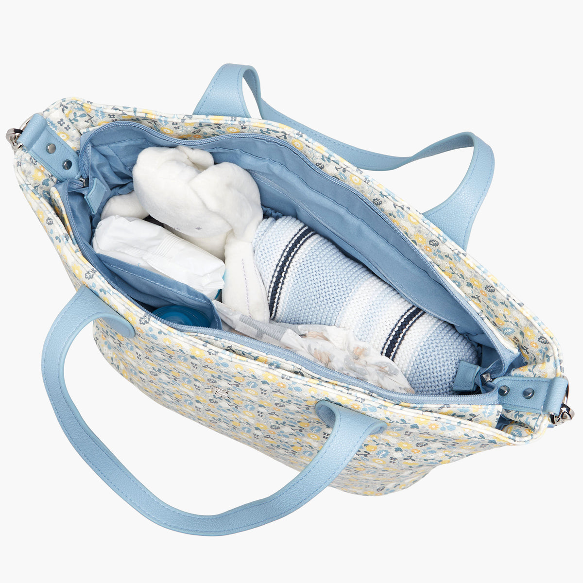 Giggles Floral Print Diaper Bag with Changing Mat