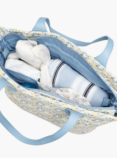 Giggles Floral Print Diaper Bag with Changing Mat-baby-gear-diaperbags-image-10