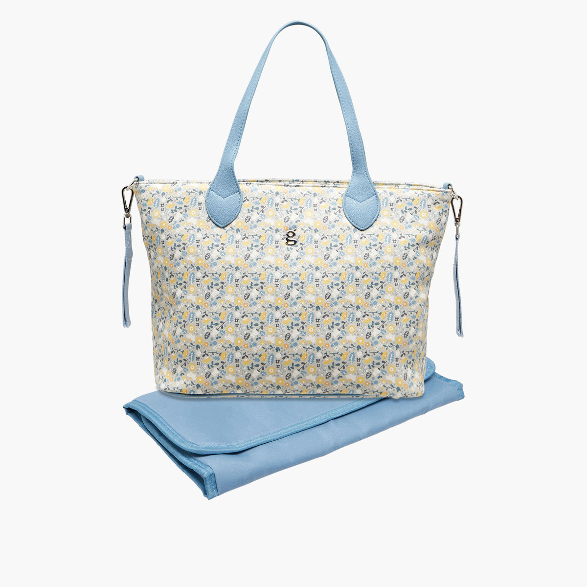 Giggles Floral Print Diaper Bag with Changing Mat