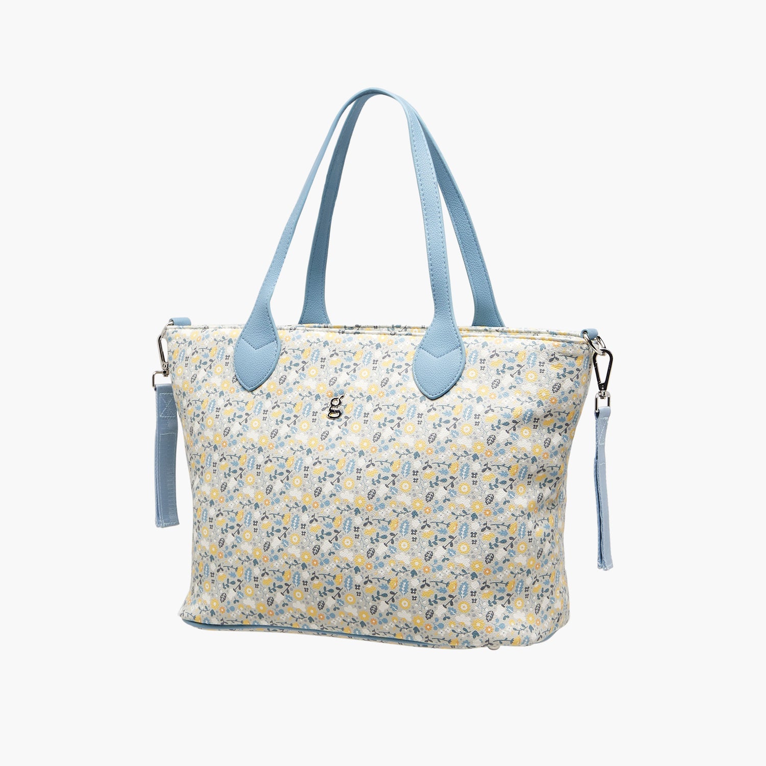Giggles Floral Print Diaper Bag with Changing Mat
