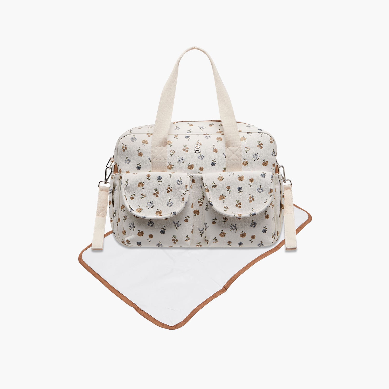 Giggles Floral Print Diaper Bag with Changing Mat