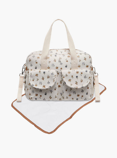 Giggles Floral Print Diaper Bag with Changing Mat-baby-gear-diaperbags-image-1