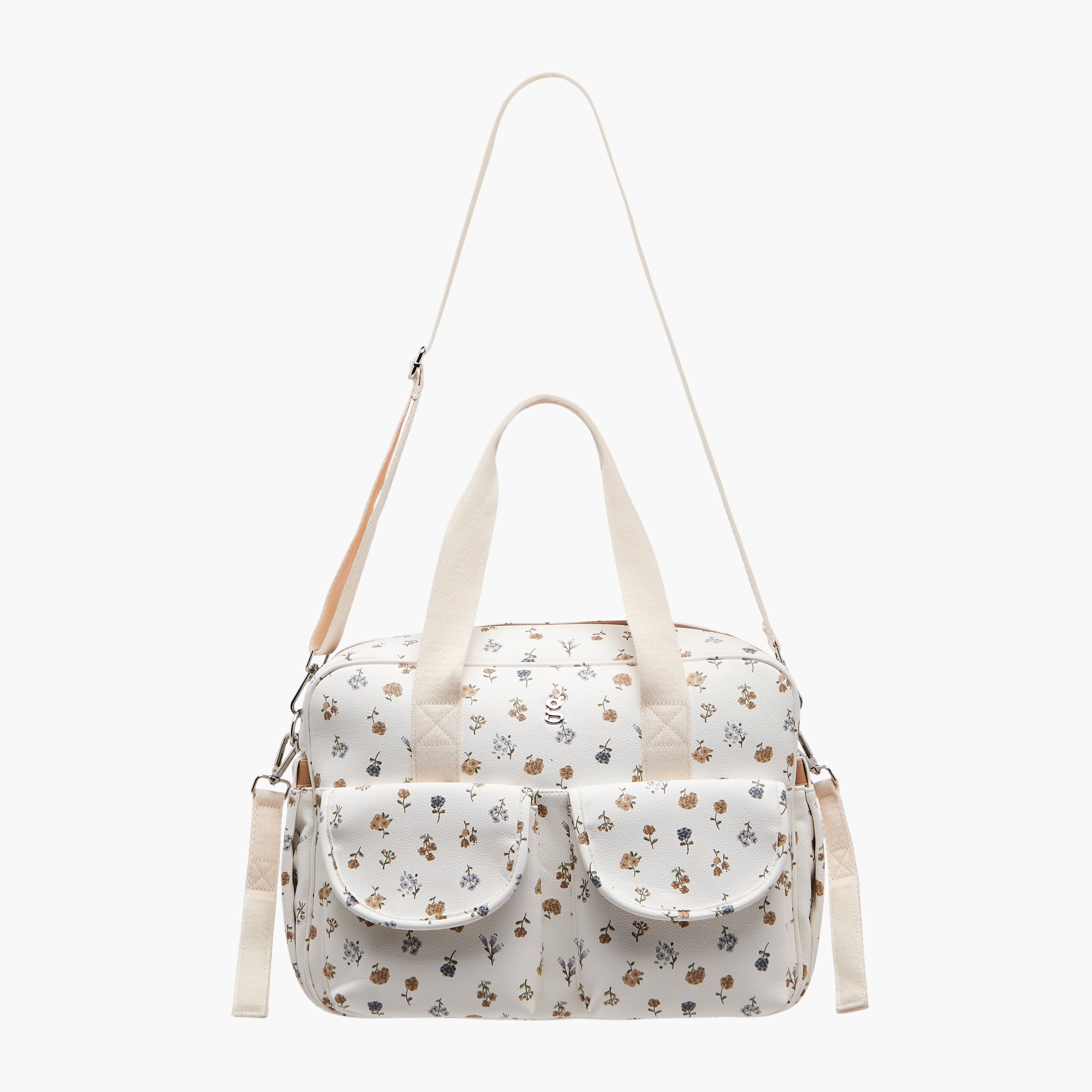 Giggles Floral Print Diaper Bag with Changing Mat