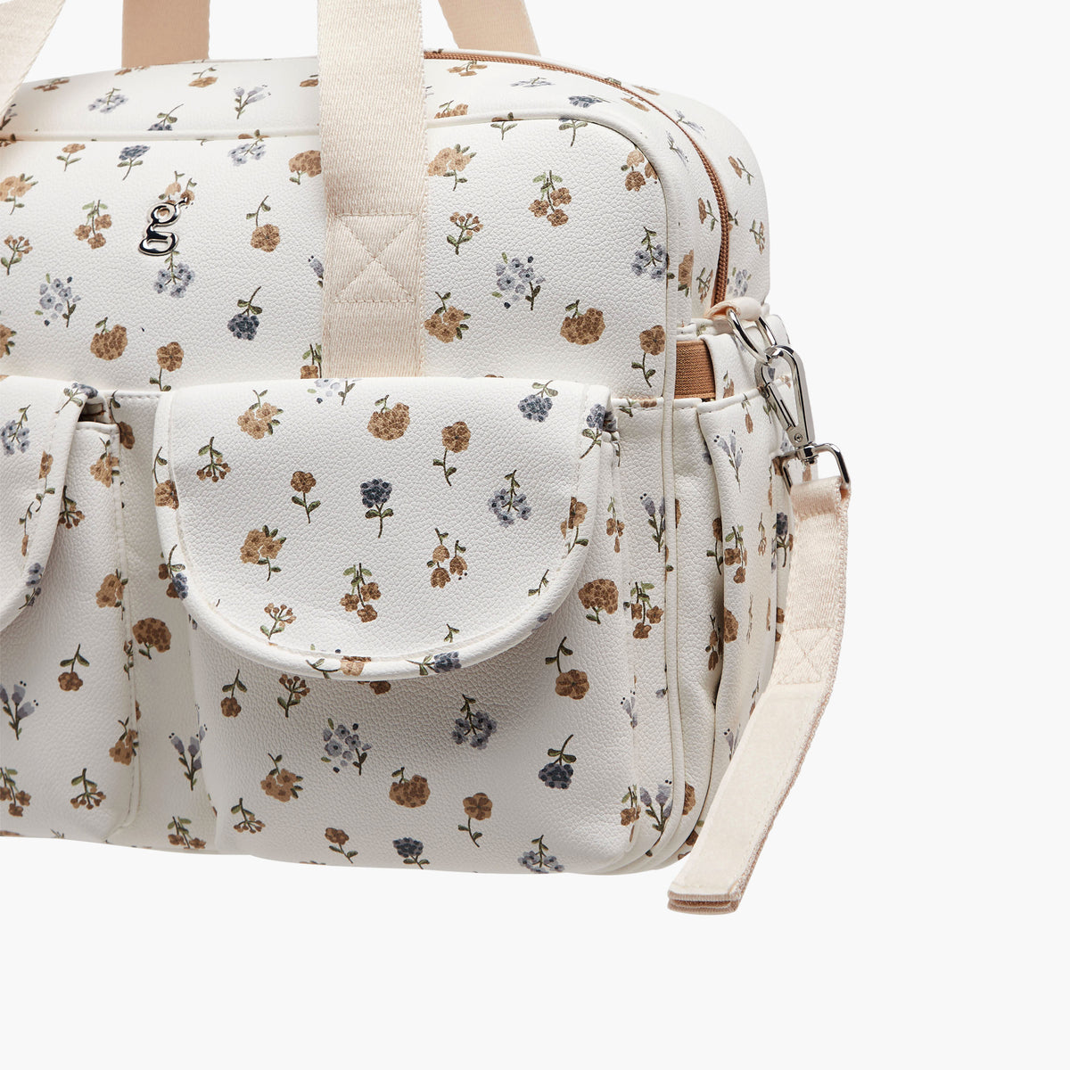 Giggles Floral Print Diaper Bag with Changing Mat