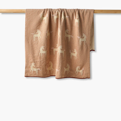 Juniors Blanket with Jacquard Knit, 80x100 cm - Beige