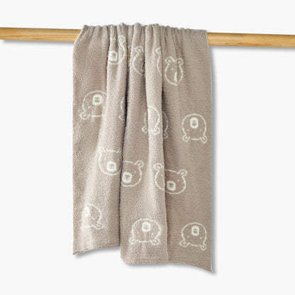 Juniors Blanket with Bear Print, 80x100 cm - Brown