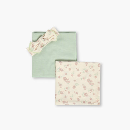 Set of 3 Juniors Baby Swaddle with Headband, 30x30 cm