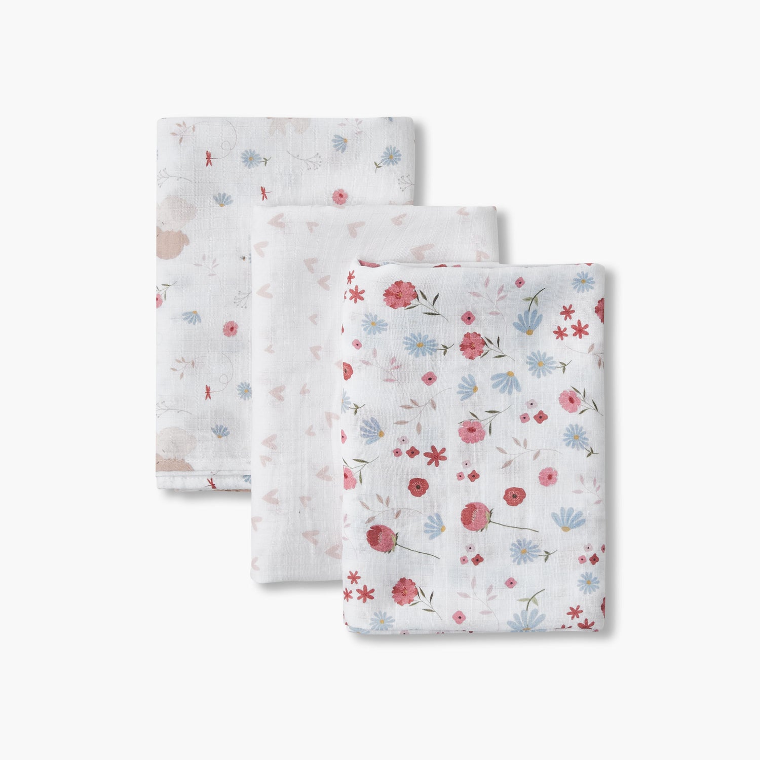 Pack of 3 Juniors Receiving Blanket with Print, 100x100 cm