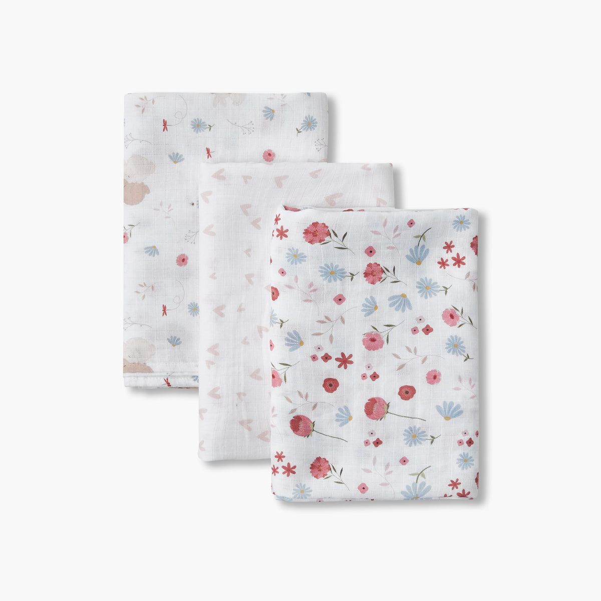 Pack of 3 Juniors Receiving Blanket with Print, 100x100 cm
