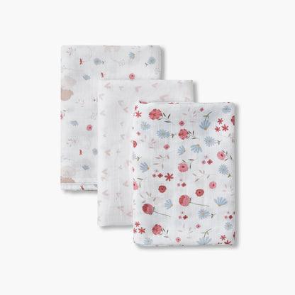 Pack of 3 Juniors Receiving Blanket with Print, 100x100 cm