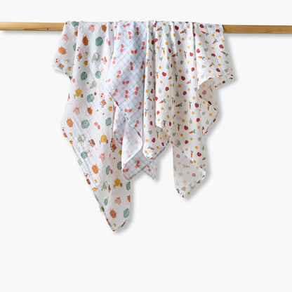 Pack of 3 Juniors Receiving Blanket with Print, 100x100 cm