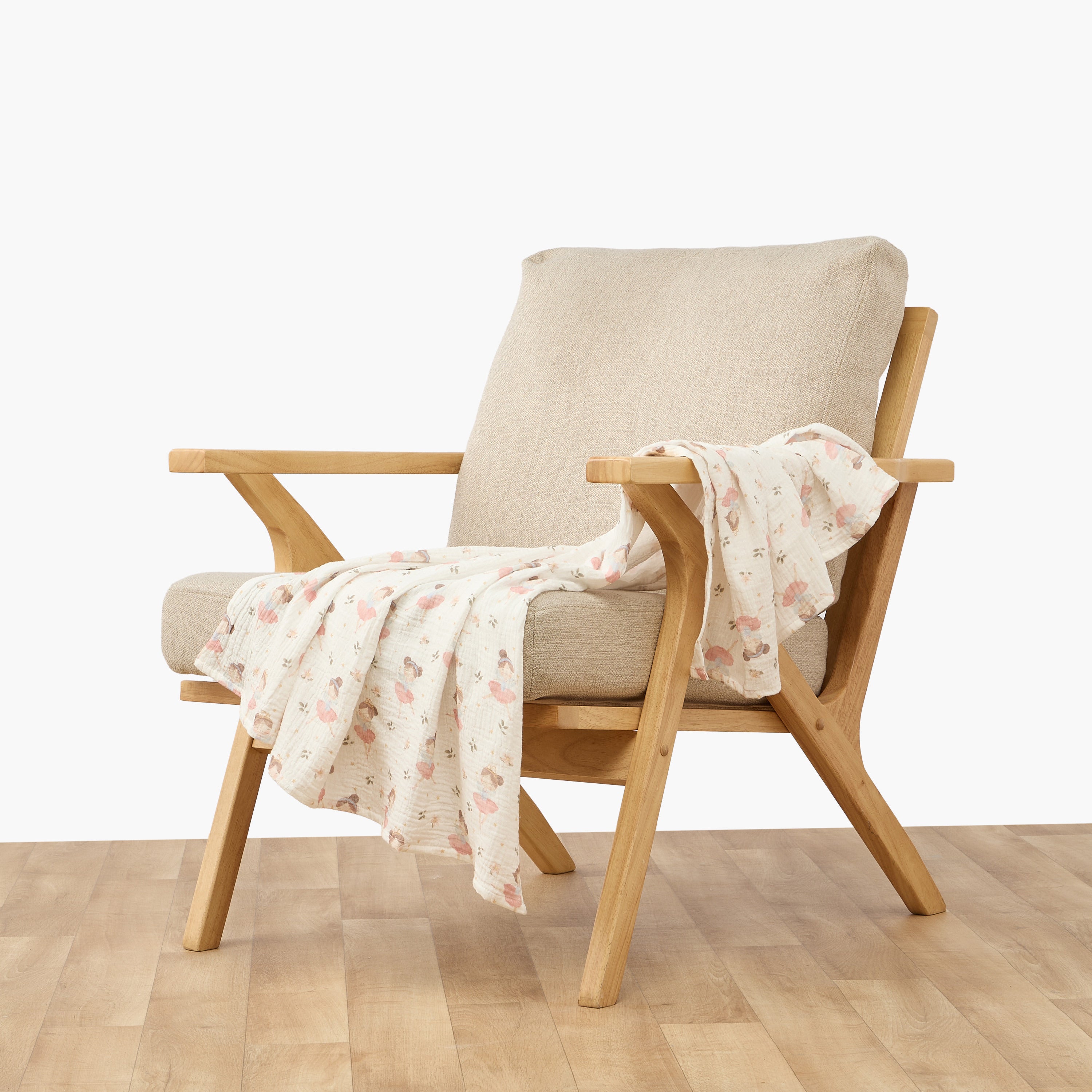 Juniors Baby Swaddle with Ballerina Print, 100x100 cm