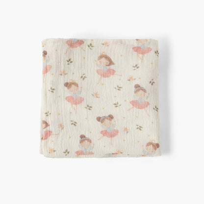 Juniors Baby Swaddle with Ballerina Print, 100x100 cm