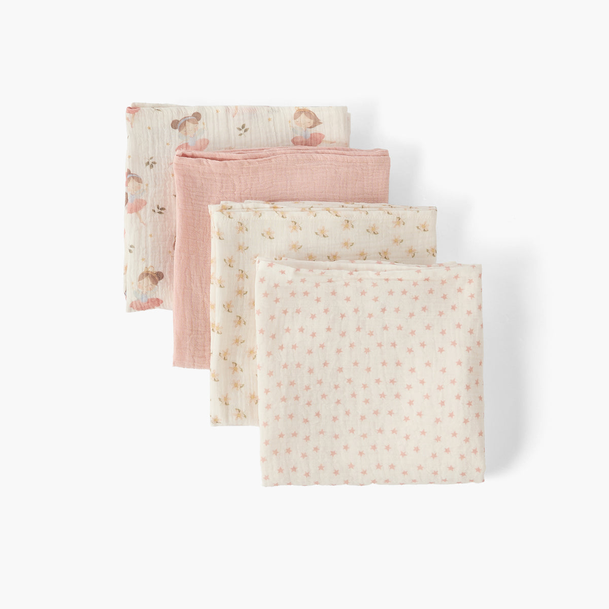 Pack of 4 Juniors Baby Swaddle with Assorted Print, 100x100 cm