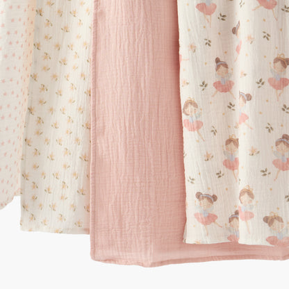 Pack of 4 Juniors Baby Swaddle with Assorted Print, 100x100 cm
