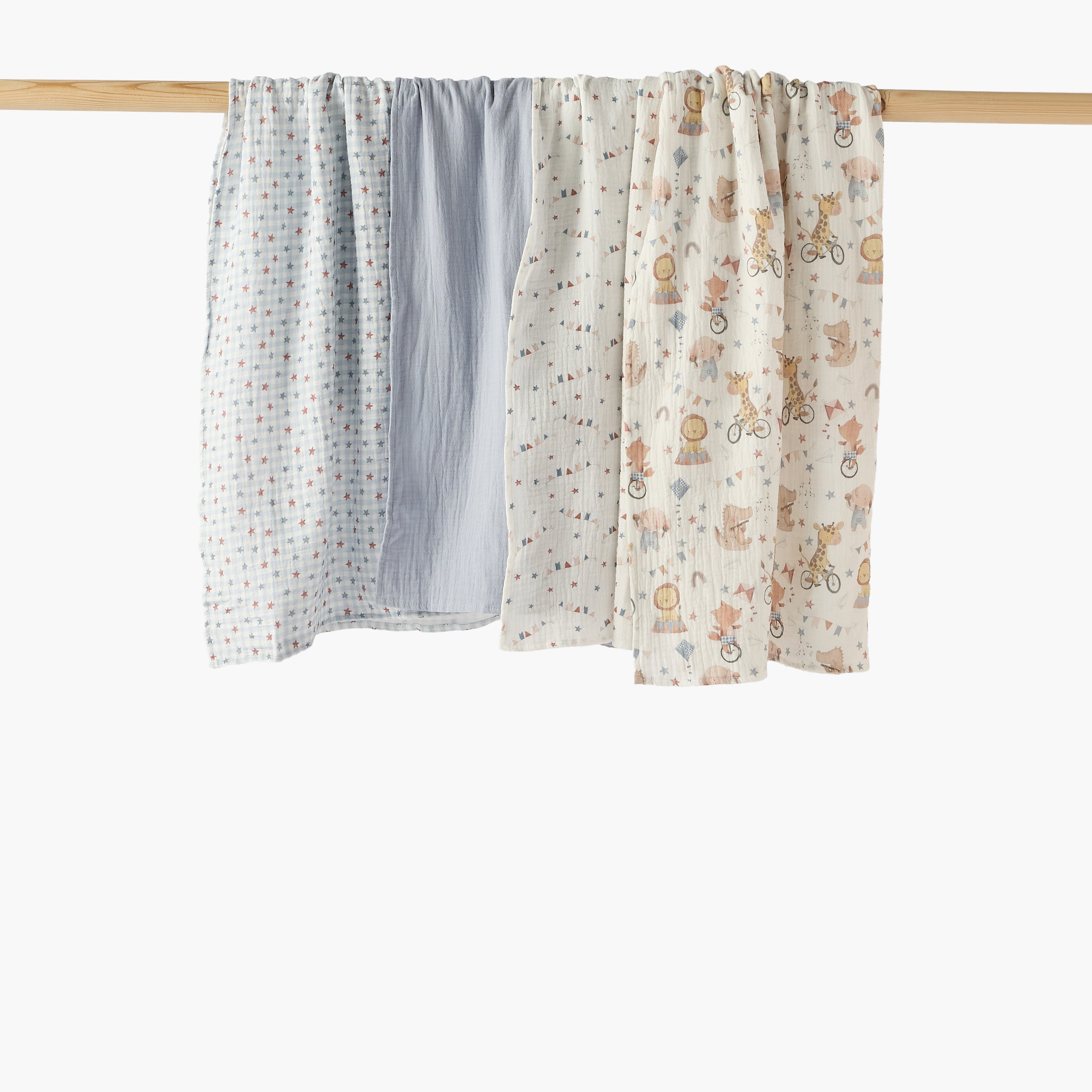 Pack of 4 Juniors Baby Swaddle with Assorted Print, 100x100 cm - Pink