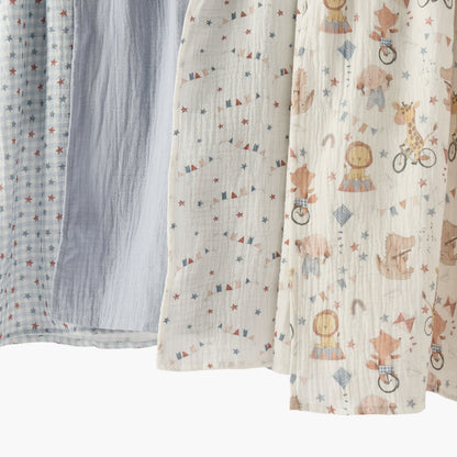 Pack of 4 Juniors Baby Swaddle with Assorted Print, 100x100 cm