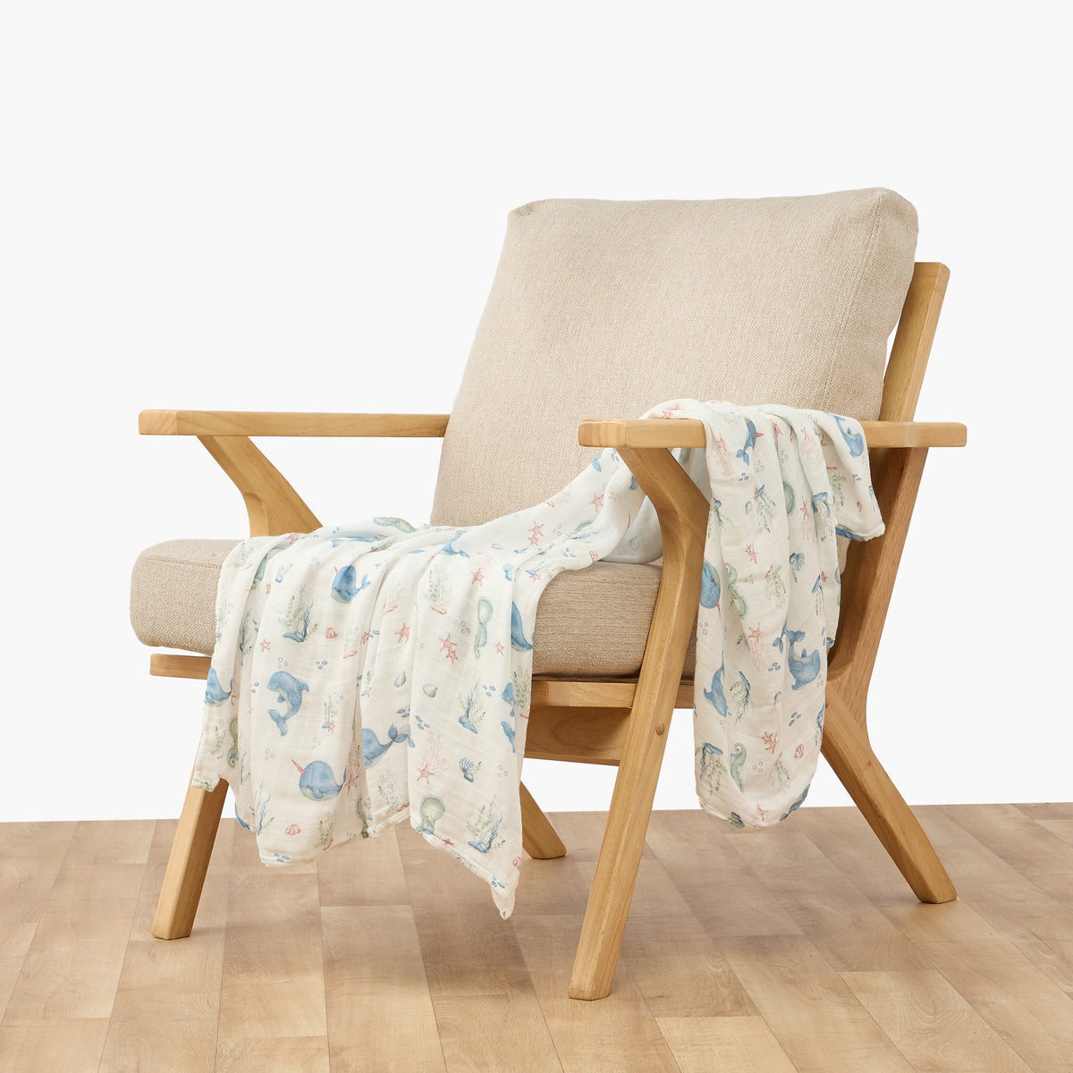 Juniors Baby Swaddle with Print, 120x120 cm