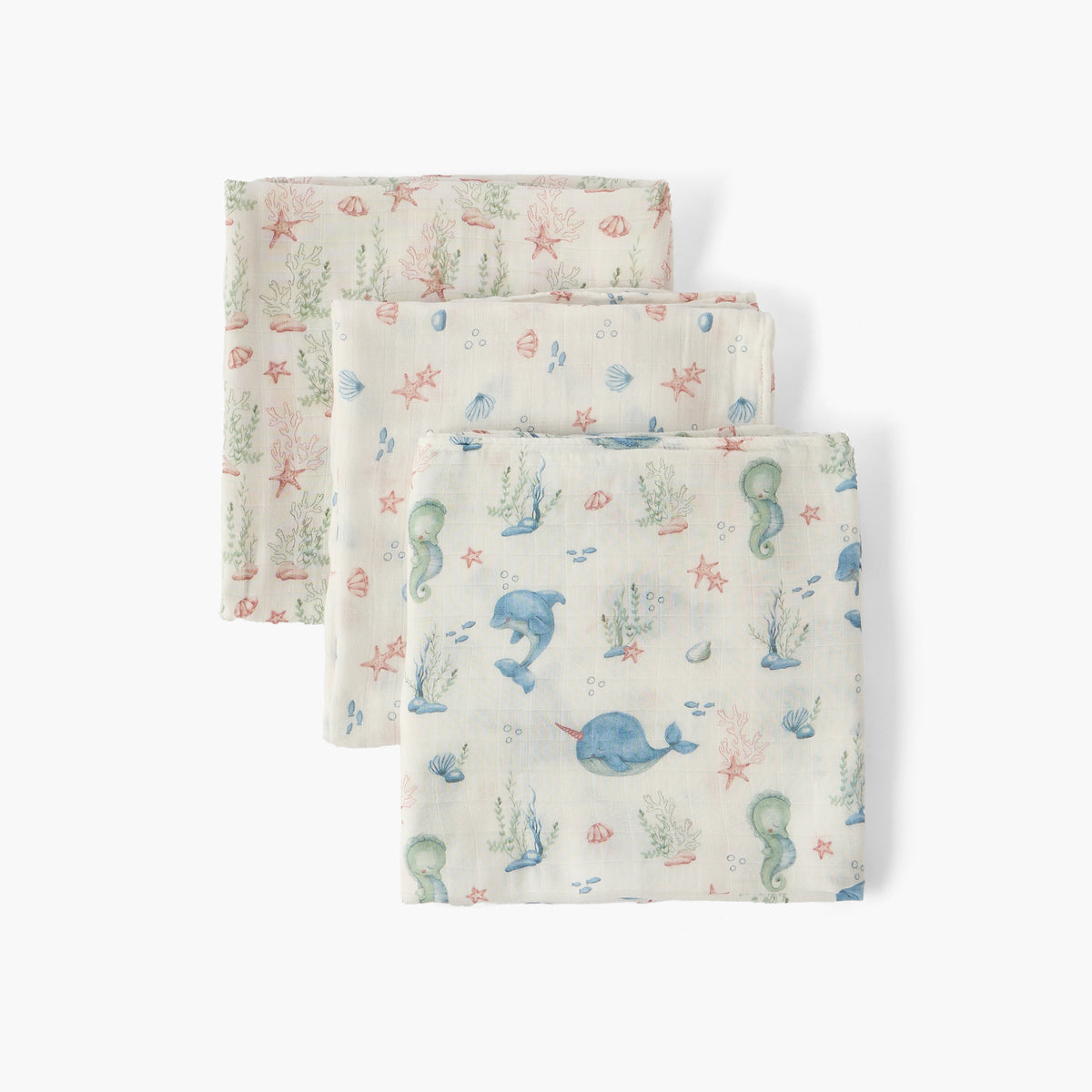 Pack of 3 Juniors Baby Swaddle with Print, 120x120 cm