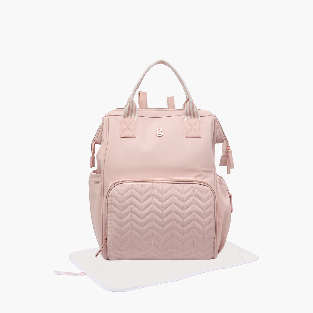 Giggles P Ripstop Diaper Bag with Changing Mat - Pink