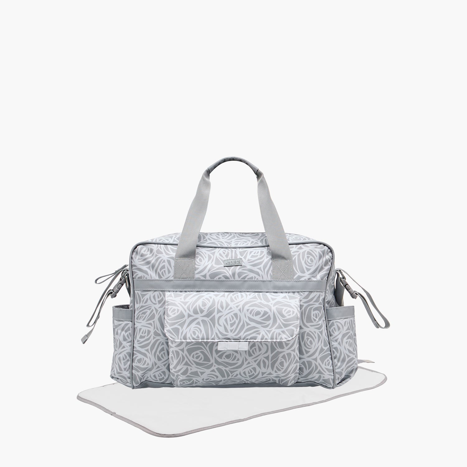 Juniors Diaper Bag with Abstract Rose Print, 38x13x28 cm - Grey