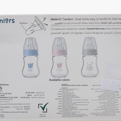 Pack of 3 Juniors Feeding Bottle with Anti-Colic Valve, 0 months+
