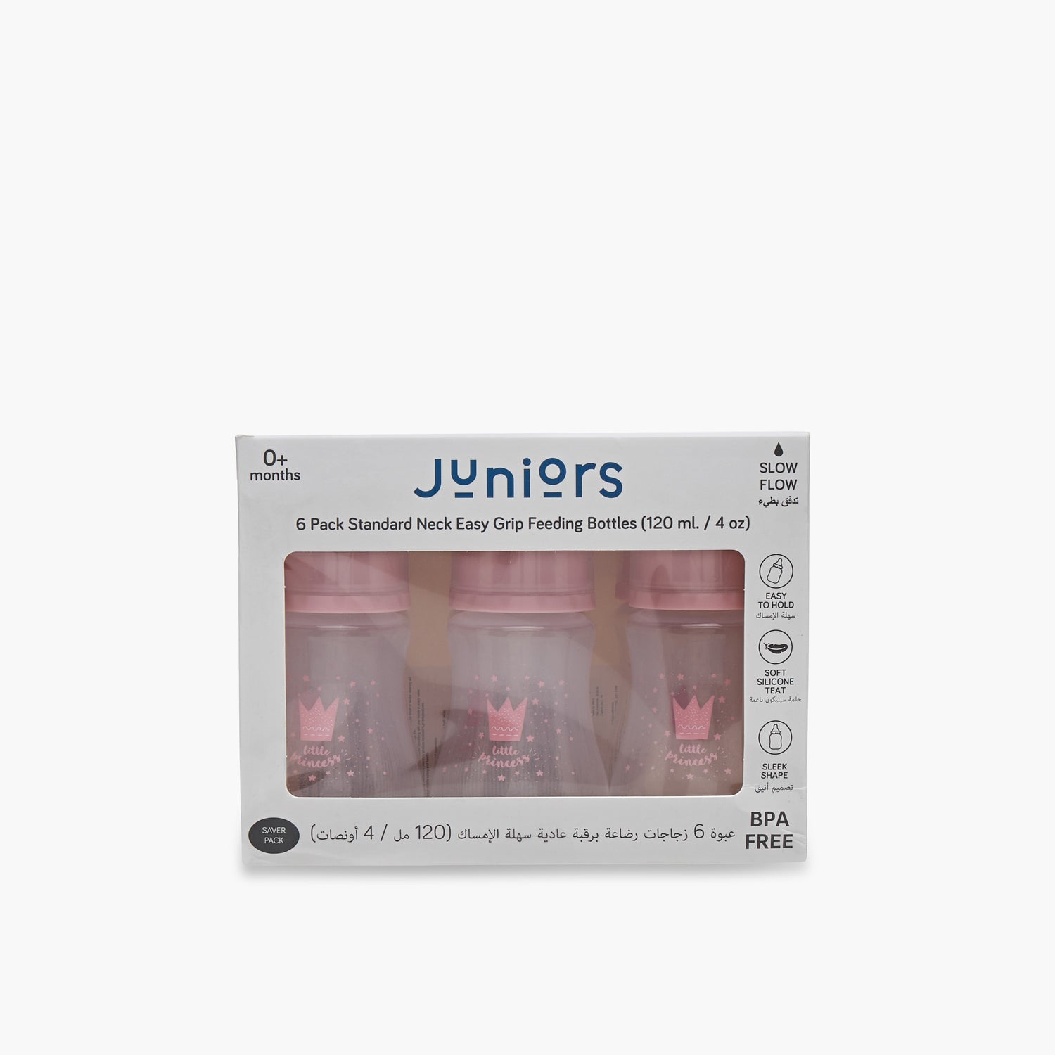 Pack of 6 Juniors Feeding Bottle with Anti-Colic Valve, 3 months+