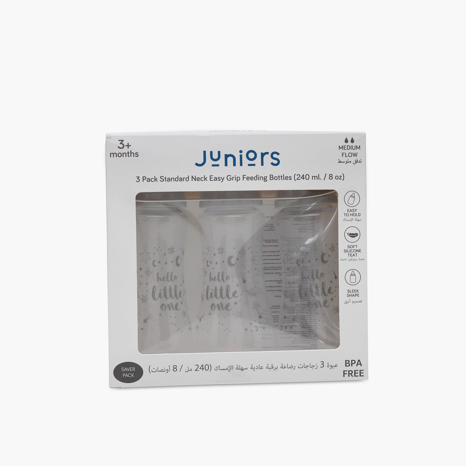 Pack of 3 Juniors Feeding Bottle with Anti-Colic Valve, 3 months+