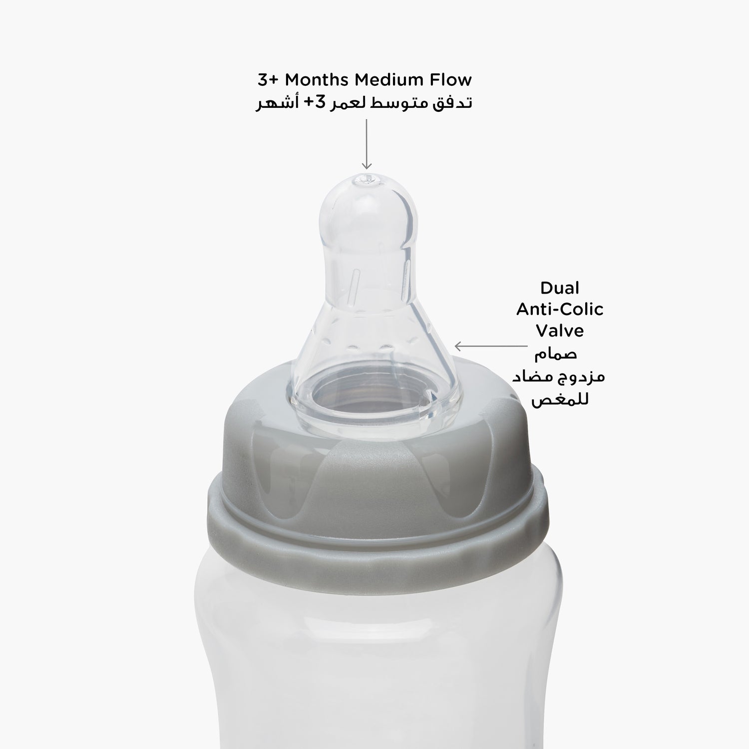 Pack of 3 Juniors Feeding Bottle with Anti-Colic Valve, 3 months+