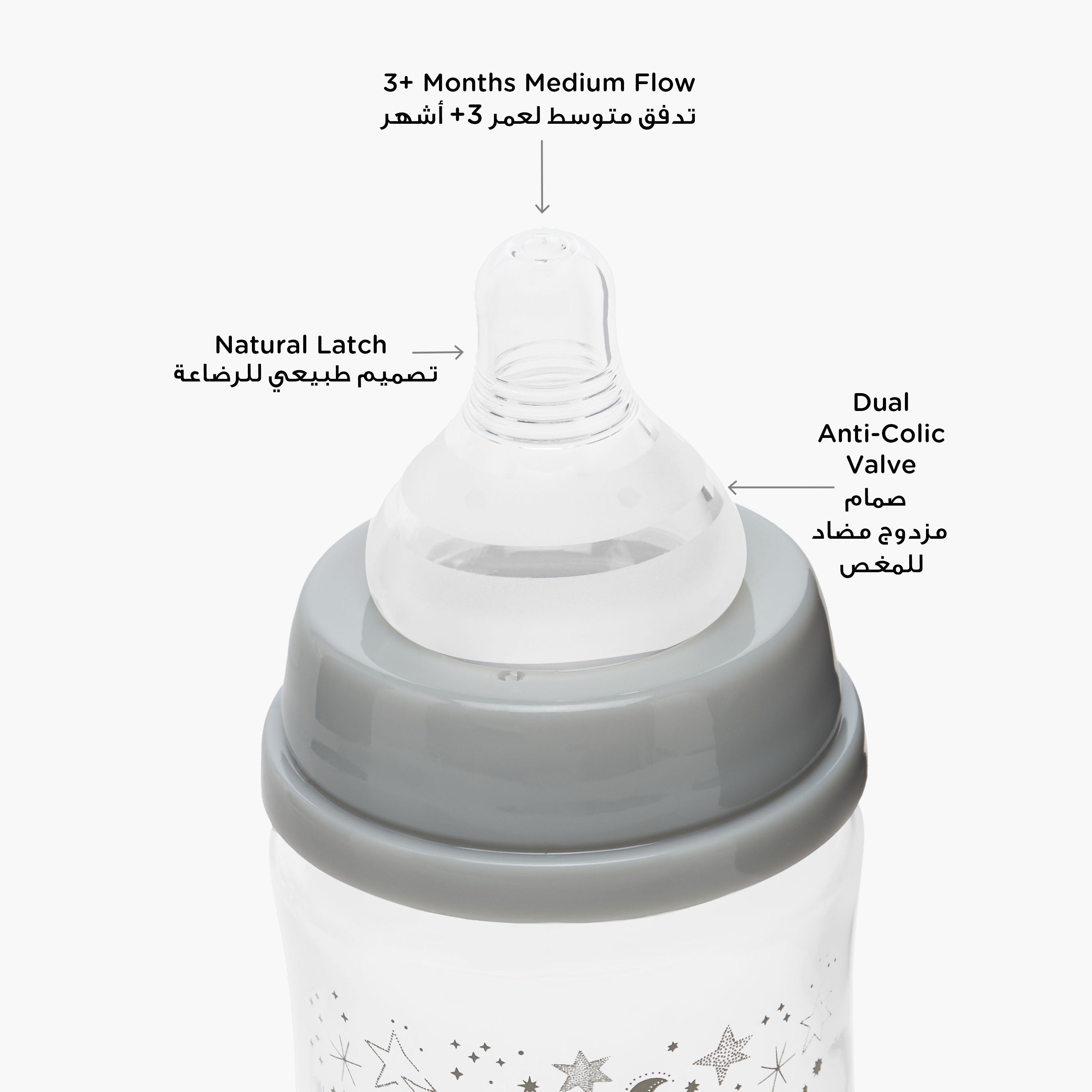 Pack of 2 Juniors Feeding Bottle with Wide Neck, 3 months+